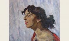 Лев Русов. Портрет молодой женщины. Х.м.43х50. 1956