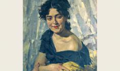 Лев Русов. Портрет молодой женщины. Х.м.,70х56. 1957 